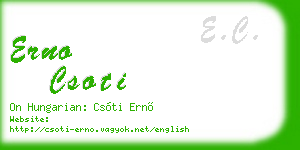 erno csoti business card