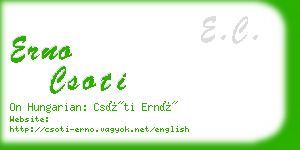 erno csoti business card